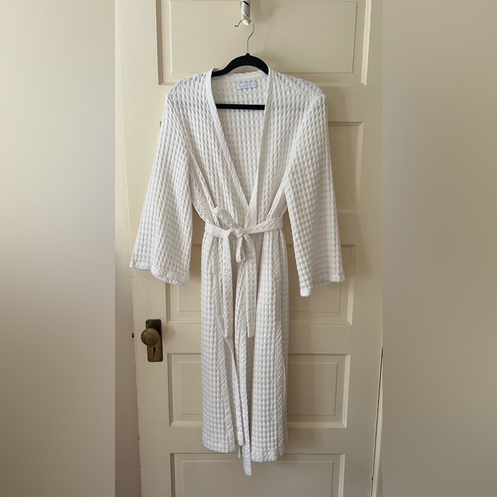 LAKE White Waffle Knit Robe